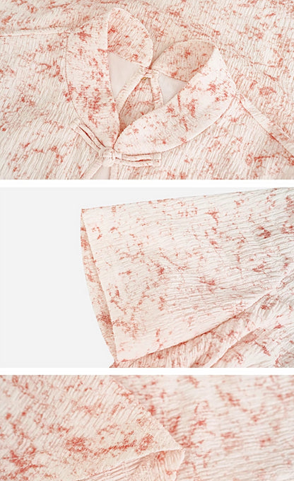 HECO Chinese style women's summer shirred waist temperament buckle long skirt - QUEEN.