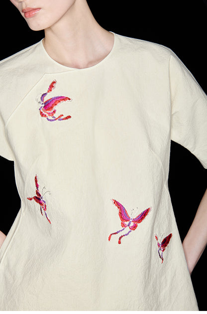 M essential Mackay designer butterfly embroidery short-sleeved top  pant skirt suit - baby.