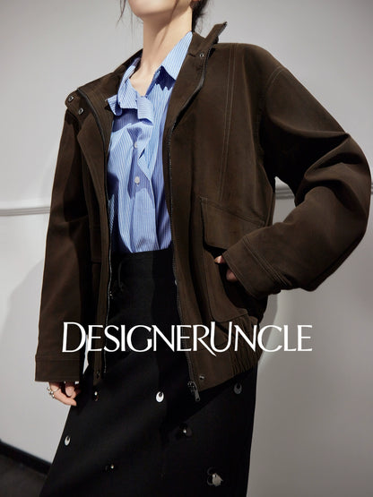 DGU|Dark Coffee Top Women's Autumn New High-end Retro Loose Slimming Versatile Casual Top - STICK ?