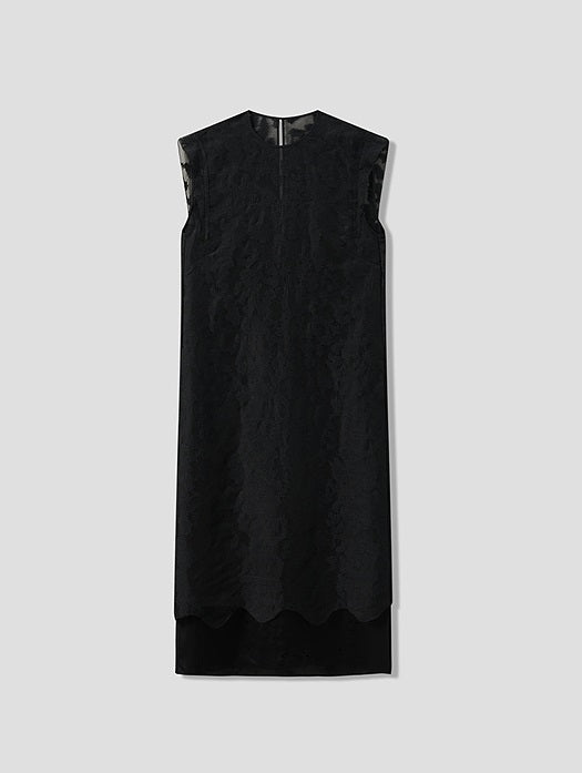 COMME MOI  summer silk embroidered slit midi dress - GLORY.