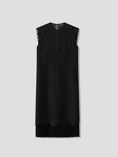 COMME MOI  summer silk embroidered slit midi dress - GLORY.