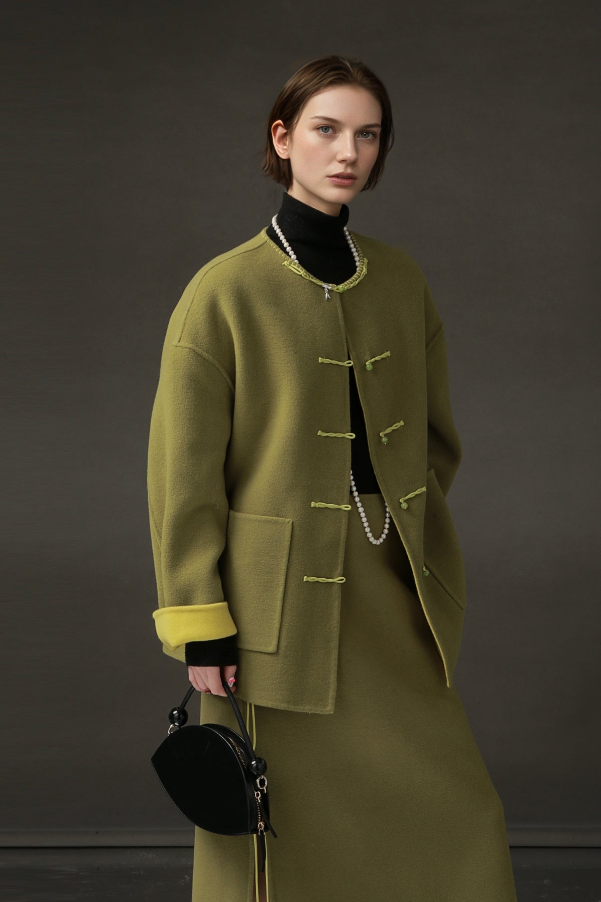 PIAOIN Elegant niche national style design sense woolen jacket -SENA
