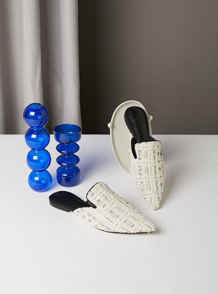 B-FEI flat European and American mules with low heel slippers-RIN.