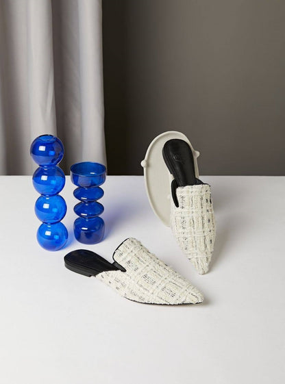 B-FEI flat European and American mules with low heel slippers-RIN.
