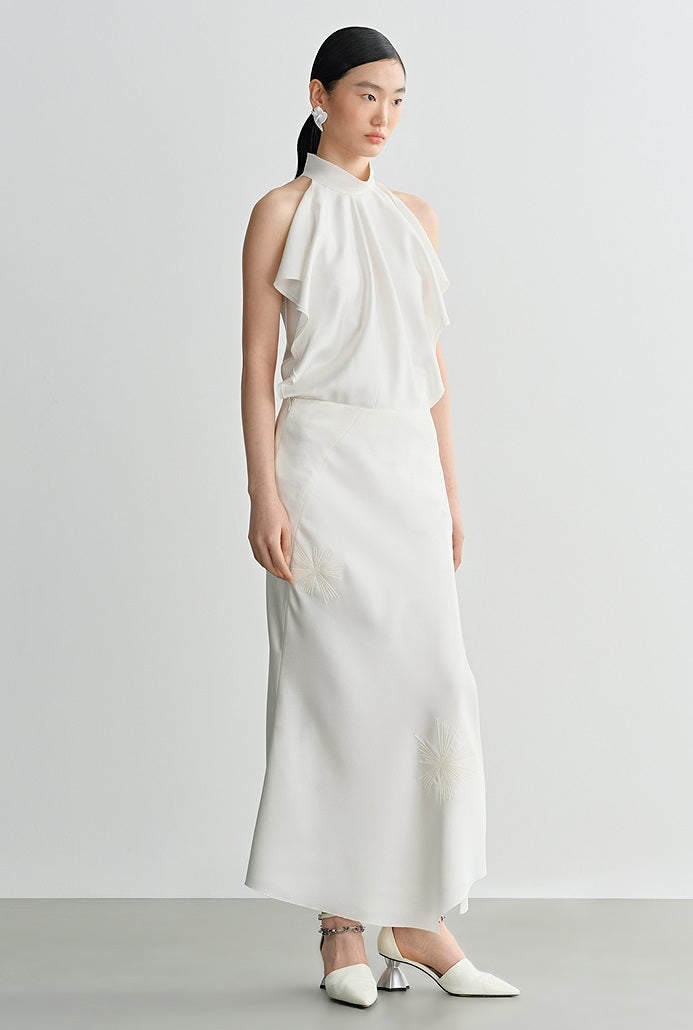 COMME MOI Lv Yan Designer Summer Women's Small Stand Collar Floater Top - ALTER.