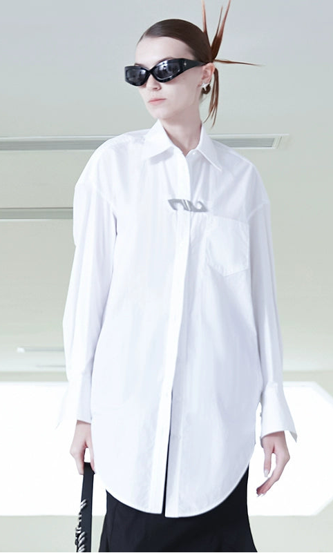 ANNAKIKI Three-dimensional Long Sleeve Long Shirt -JAKE.