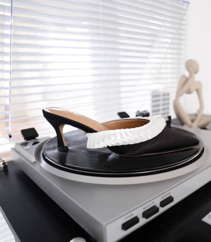 B-FEI French Semi-Drag Pointed Toe Mid-Heel-CHROLLO.