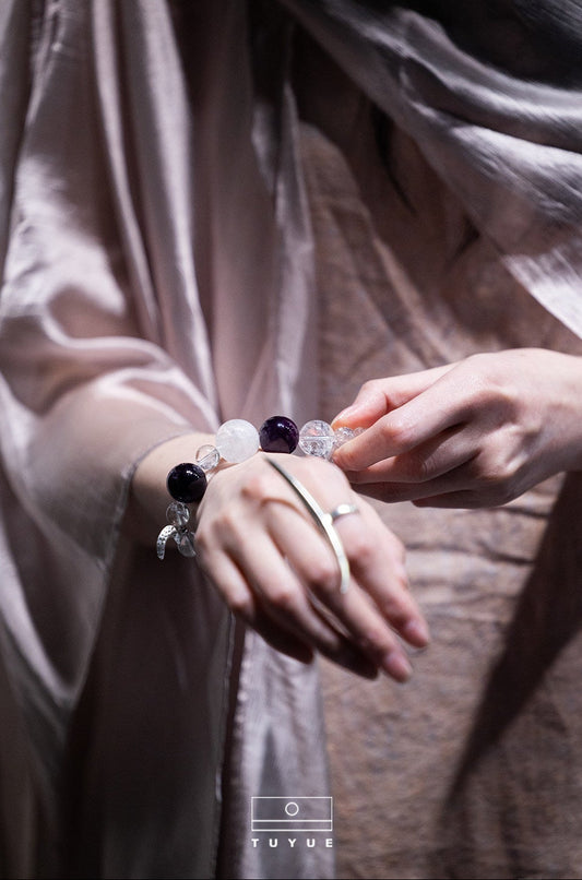TUYUE natural hidden crystal purple water bracelet - HONDO.