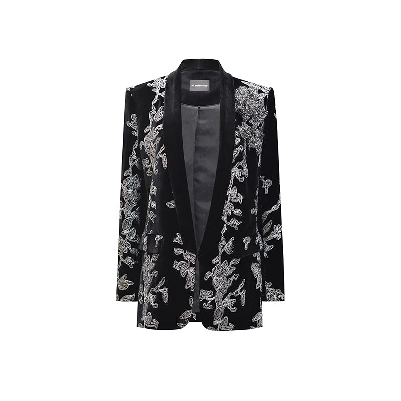 M essential Mackay designer iron orchid embroidered suit - Selima