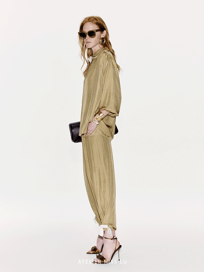 ATELIER MISS LU Three-dimensional Orchid Patchwork Acetate Shirt - TRAINOR.