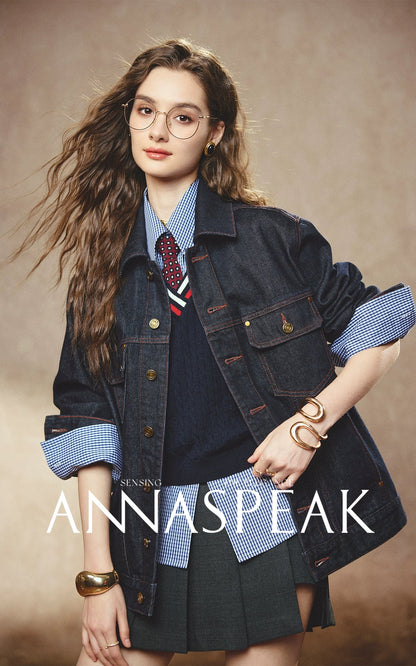 ANNASPEAK starfish denim silhouette denim jacket-SARE.