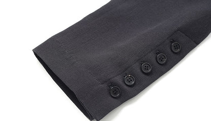 ZHUCHONGYUN black lace up blazer and midi skirt suit set-JOJO.