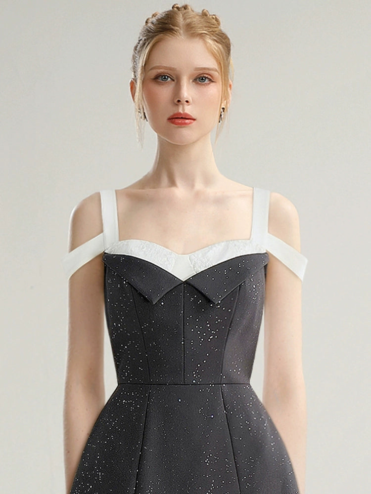 CHECOCRE Elegant Waist Slim Short Black Dress - TRACK