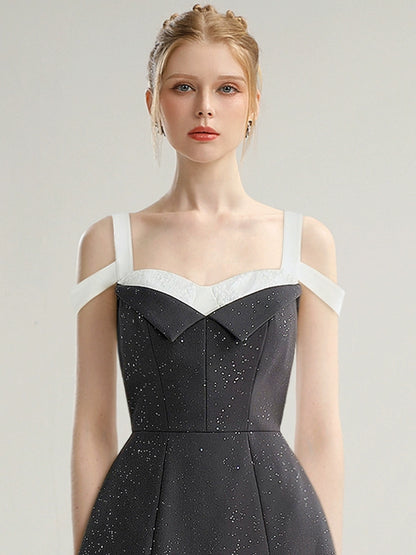 CHECOCRE Elegant Waist Slim Short Black Dress - TRACK