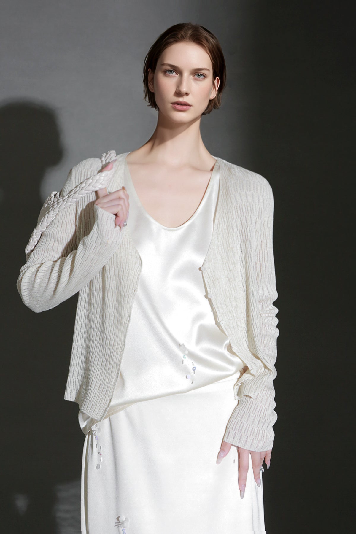 PIAOIN Light Luxury Silk Luster Tencel Linen Trench Coat Jacket -JOSEPHINE