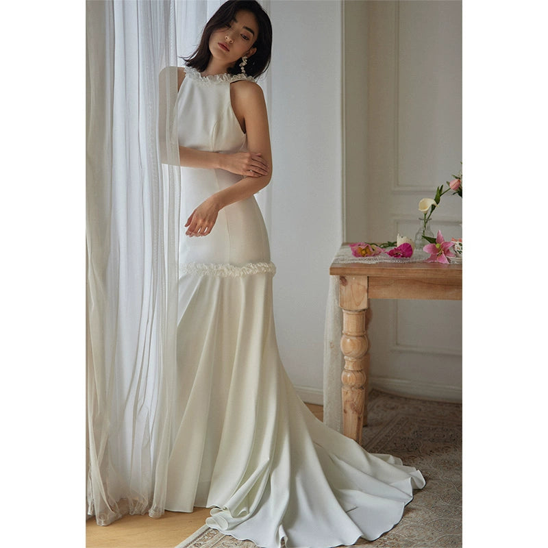 GOUDIN wedding fishtail light luxury evening dress-PIPER.