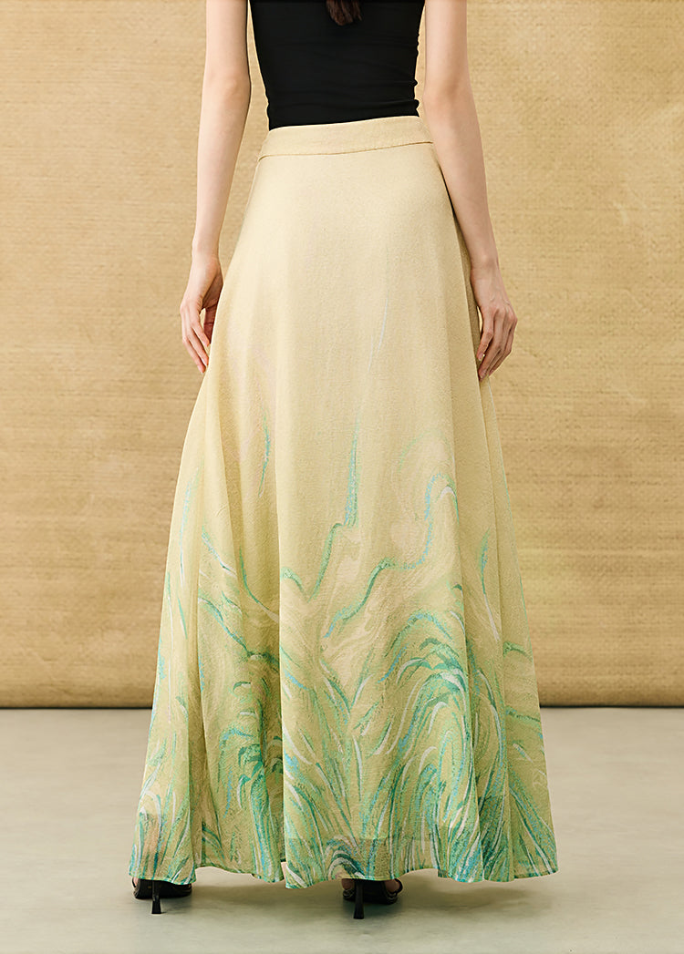 HECO Chinese Style Gradient Print Summer Temperament Charm Skirt - ZADE.