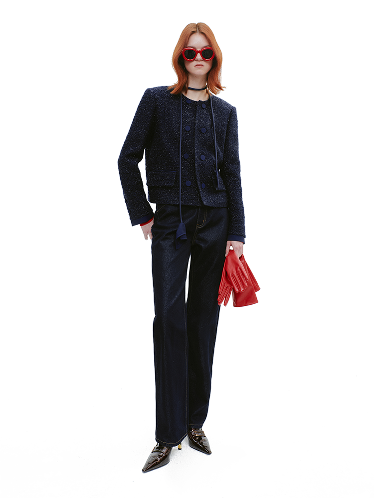 YES BY YESIR sheep wool calla lily Monroe jacket - TATE.