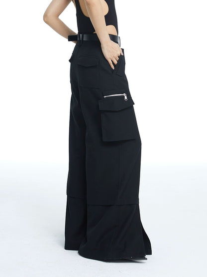 TINY IN Pocket Detachable Loose Track Cargo Pants-NIA