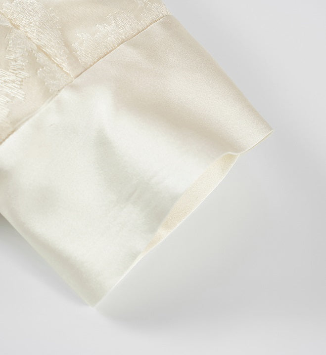 COMME MOI sexy silk embroidered blouse top - MARK.