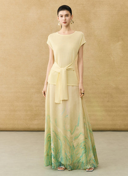 HECO Chinese Style Gradient Print Summer Temperament Charm Skirt - ZADE.