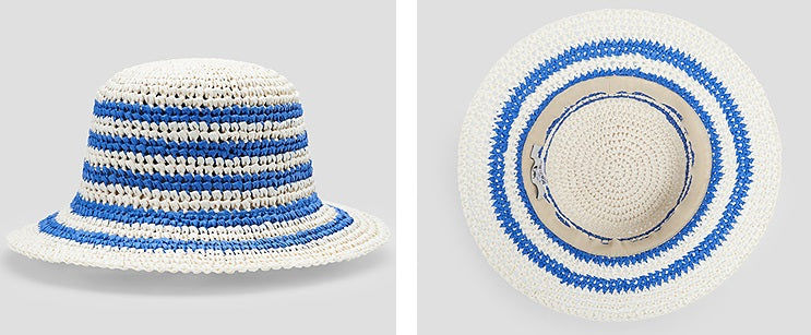 COMME MOI  summer straw bucket hat visor - ELLIE.
