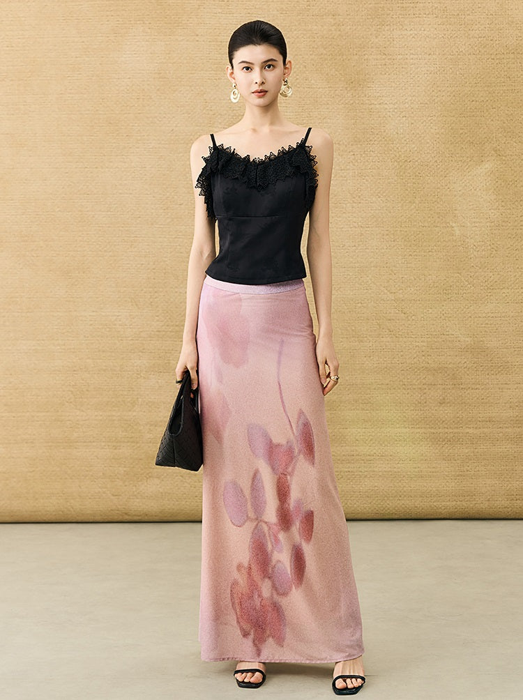 HECO Chinese High-end Acetate Lace Splicing Camisole - ZEPH.