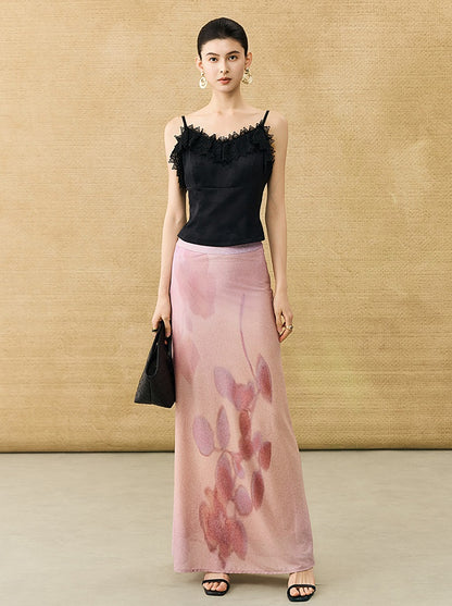 HECO Chinese High-end Acetate Lace Splicing Camisole - ZEPH.