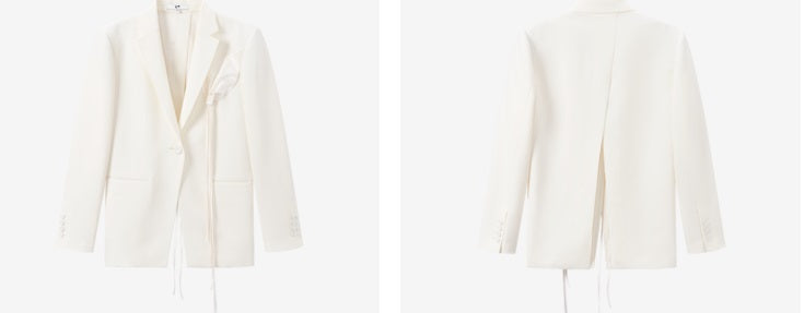 COMME MOI Lu Yan designer's new women's sheep wool flower fringe decoration suit - MANU.