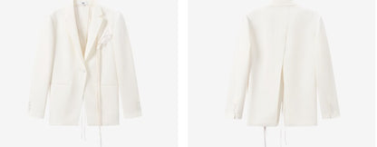 COMME MOI Lu Yan designer's new women's sheep wool flower fringe decoration suit - MANU.