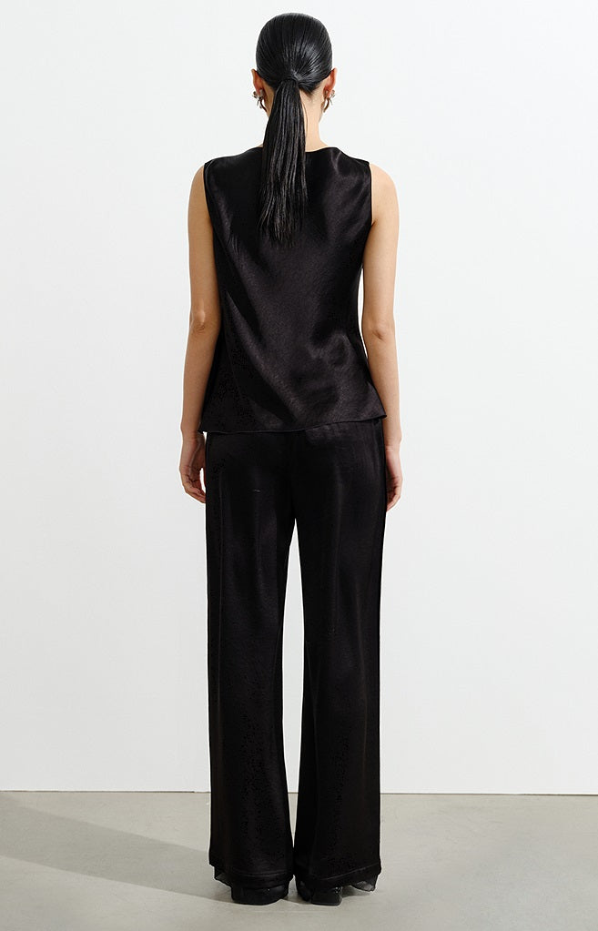 COMME MOI women's double-faced satin sleeveless vest top - SADIE.