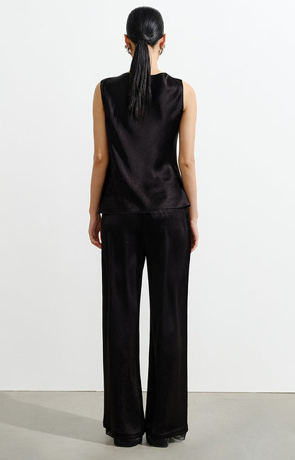 COMME MOI women's double-faced satin sleeveless vest top - SADIE.