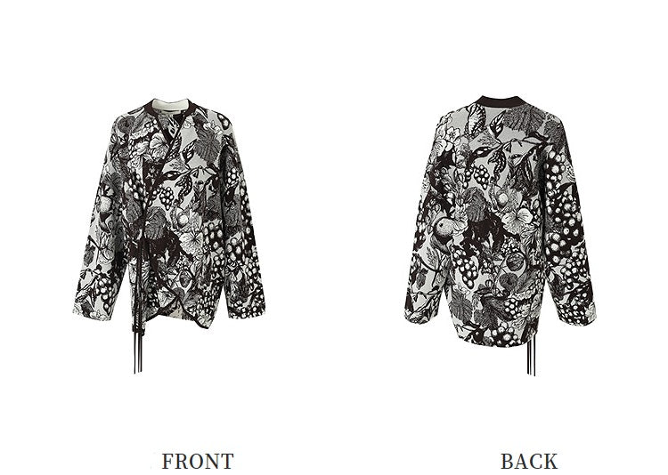 ZHUCHONGYUN spring's knit jacquard loose cross-collared jacket--SHARU.