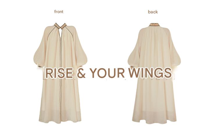 LE VENT&TES AILES retro Crystal embellished Premium Silhouette Tencel Beaded vacation Dress-YUTA