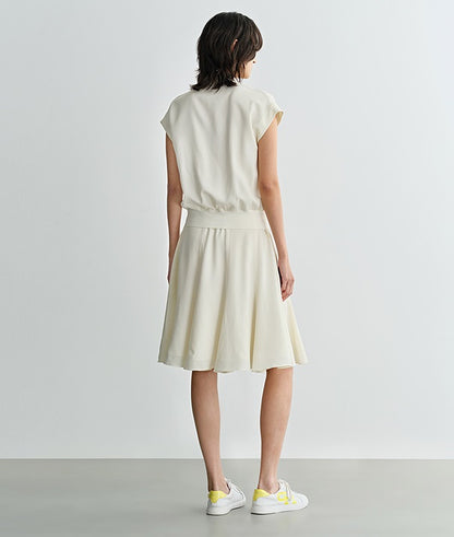 COMME MOI  women's lapel cover sleeve mulberry silk dress - DAVID.