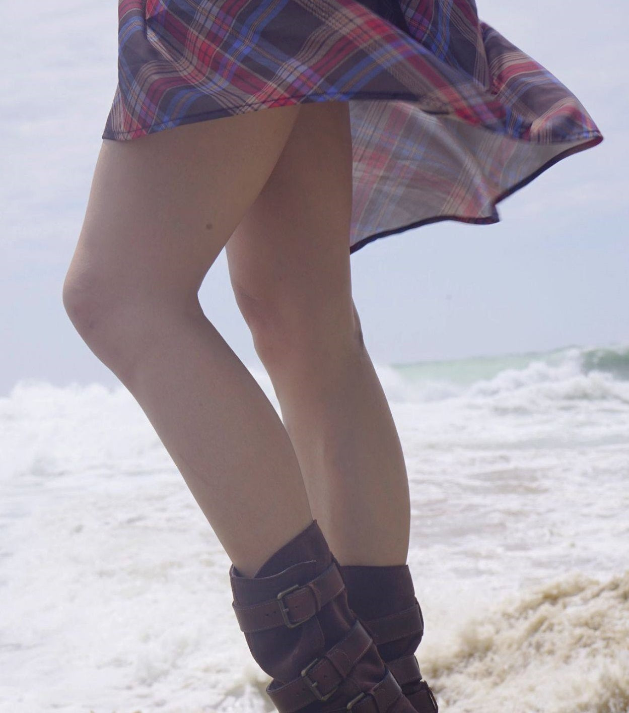 B-FEI Vintage Belt Buckle Denim Stack Boots- OKRE.