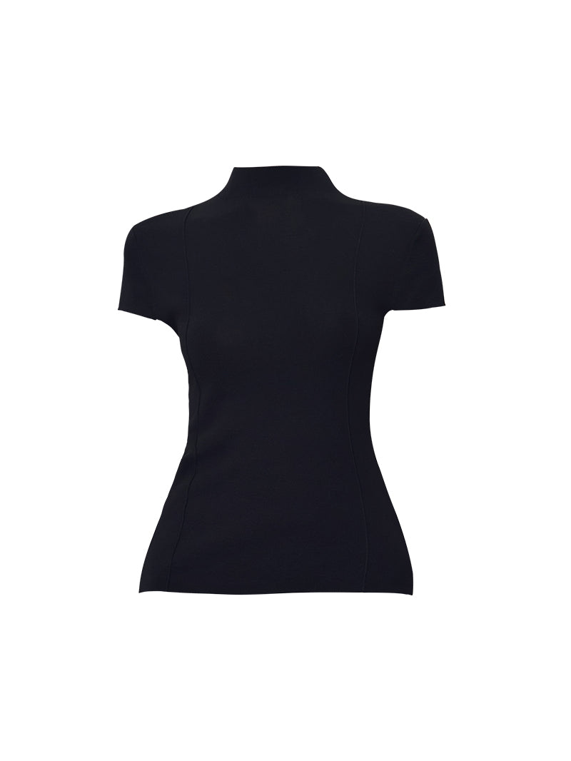 HECO Pit Strip Half-high Neck Short Sleeve T-Shirt - FLY.