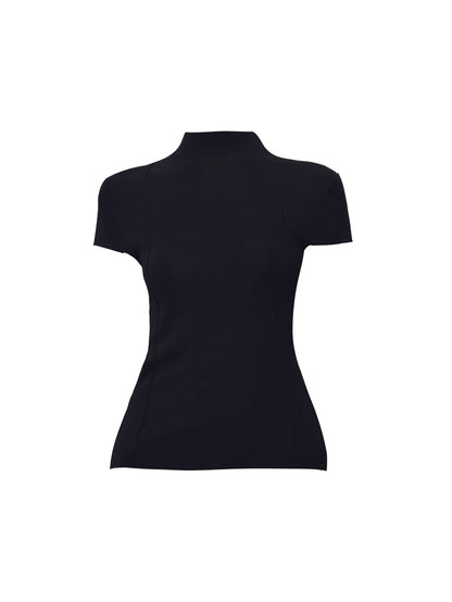 HECO Pit Strip Half-high Neck Short Sleeve T-Shirt - FLY.