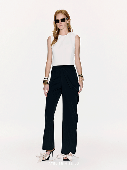 ATELIER MISS LU Rabbit Ears Ribbon Side Cut-out Sleeveless Top - KNOW.