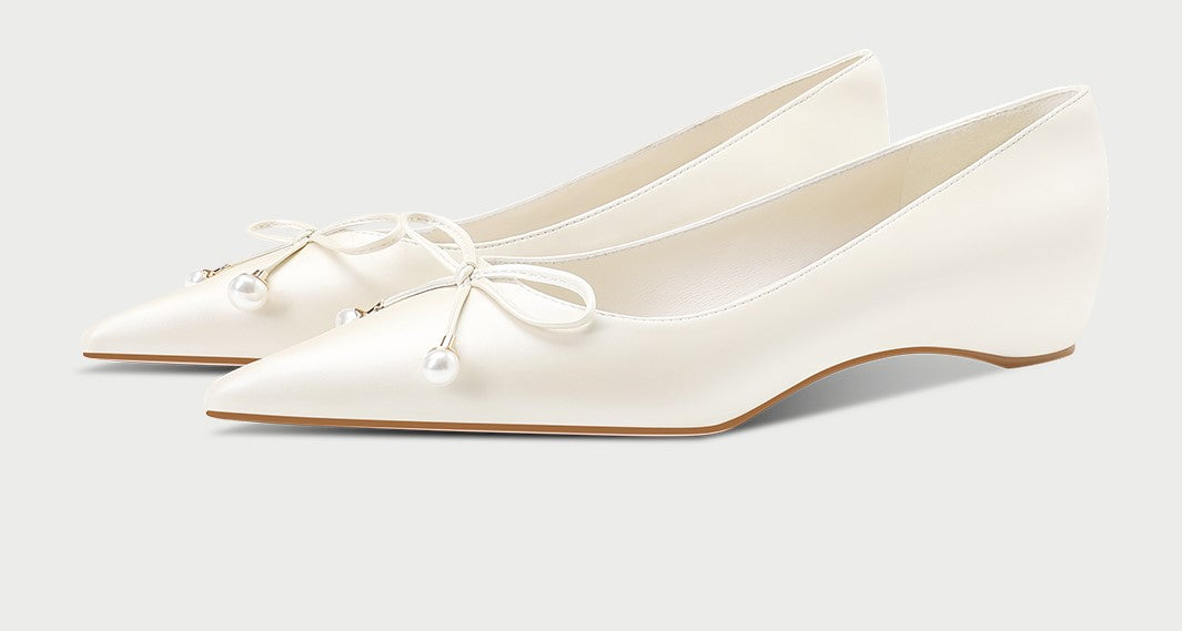 PJJUU pointed toe flat French pumps - SPIRAL.