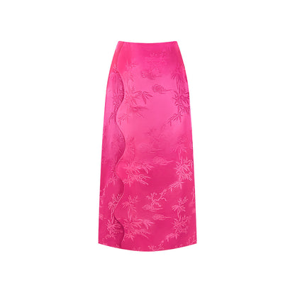 TUYUE imperial purple satin woven wavy side skirt - JOSHUA.
