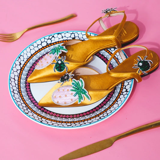B-FEI pineapple summer pointed-toe flat sandals-RUTH.