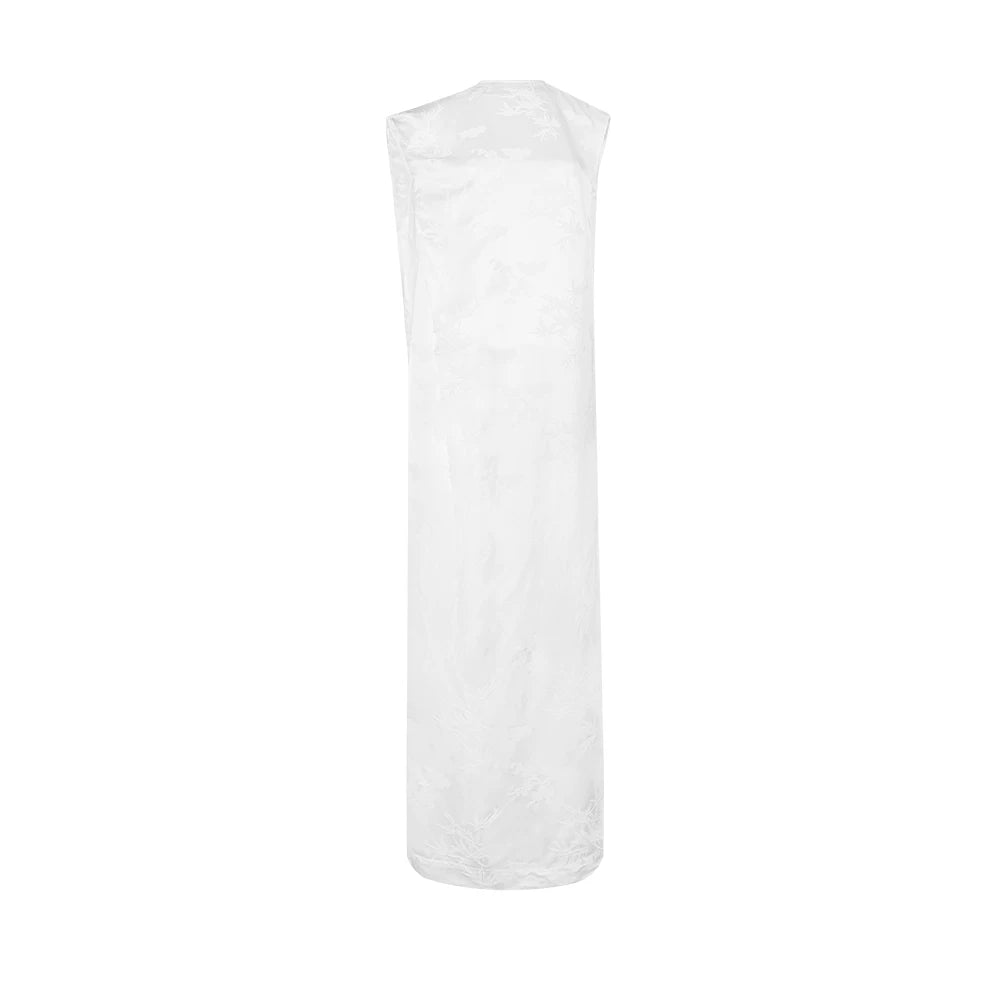 TUYUE White Jacquard H-shaped dress dress- HENDRICK