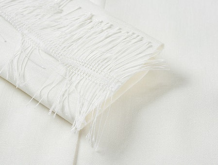 COMME MOI Lu Yan designer new women's fringed lace triacetic acid wide suit - WORRY.