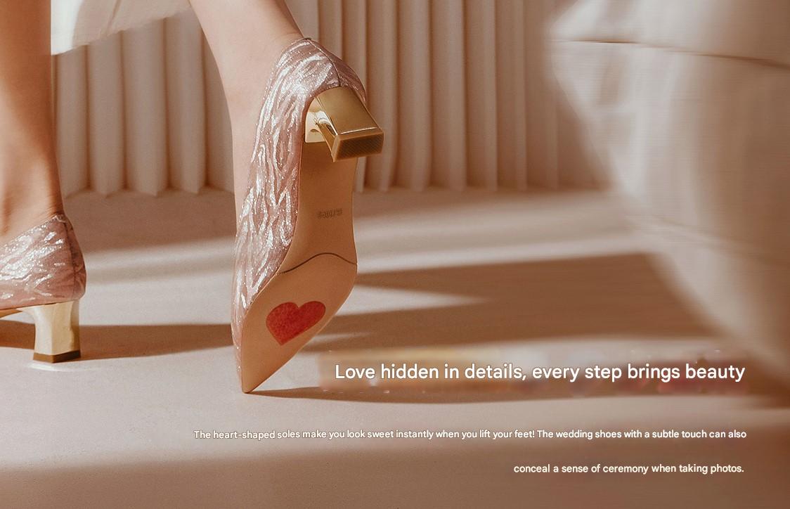 PJJUU thick heel french high heeled shoes  - TROPHY.