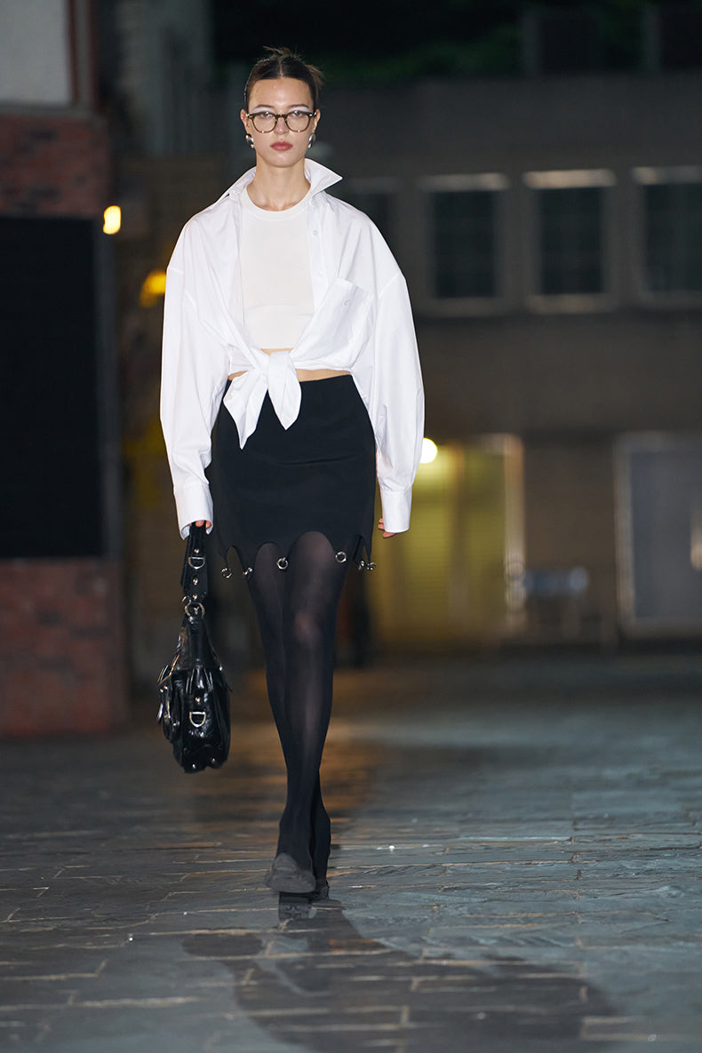 ANNAKIKI White Knotted Casual Shirt Loose Long Sleeve Shirt-PHARELLE