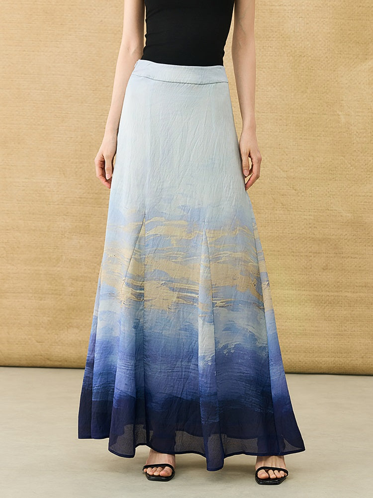 HECO Chinese Atmosphere Summer Drape Elegant Straight Skirt - MUSC.
