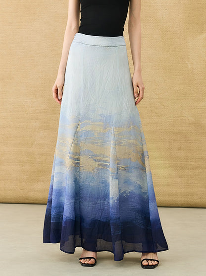 HECO Chinese Atmosphere Summer Drape Elegant Straight Skirt - MUSC.
