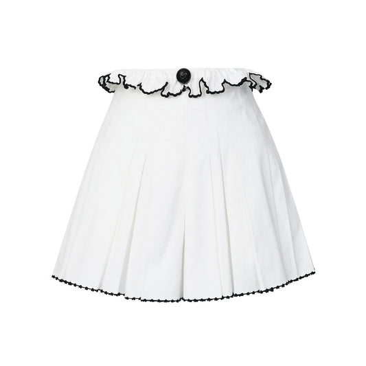 FAME contrasting embroidered shorts culottes - JOSEPH
