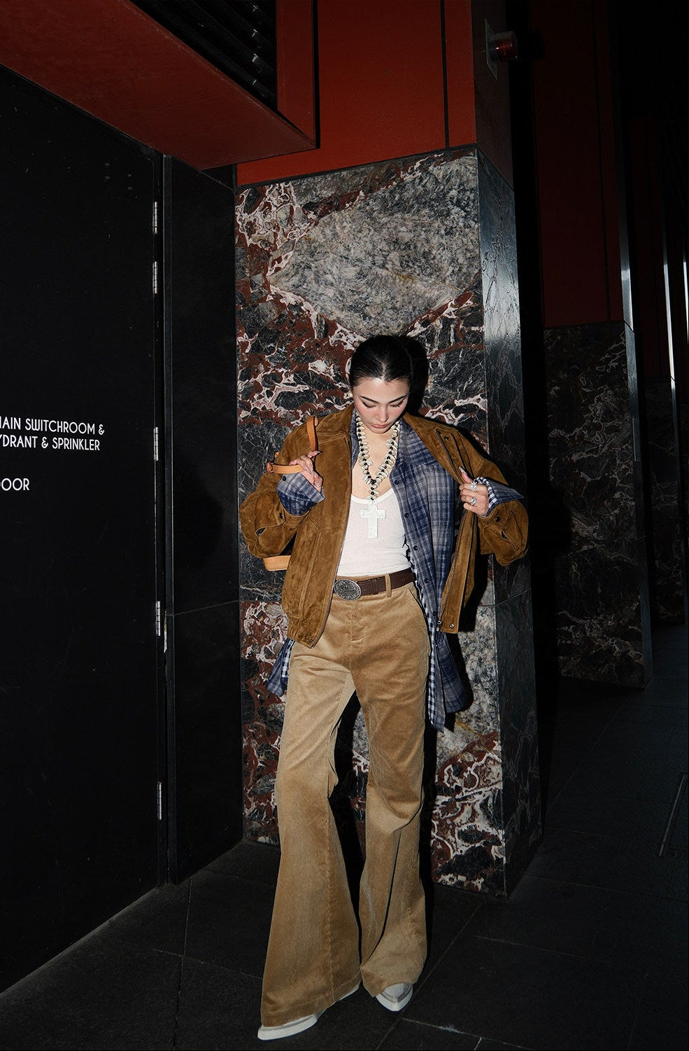 MEI SANGUAN Caramel Suede French Retro Genuine Leather Jacket - AIKO